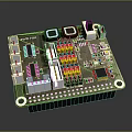 AVR148 Circuit Board Close Up With Electronic Components Resistors And Connectors