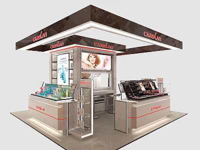 Guerlain Cosmetics Store With Display Counters Brand Signage And Exhibition Stand Design 3d model