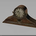 Vintage Wooden Mantel Clock With Carved Base And Roman Numeral Dial
