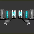 Gray And White Industrial Pipe Fittings With Blue Q Logo Design Features