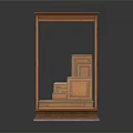 Elegant Classical Wooden Throne Structure With Carved Details Green Cushions And Steps