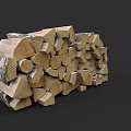 Natural Stacked Hardwood Logs For Home Heating And Fireplace Use
