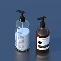 Daily Use Liquid Hand Soap Pump Bottles Transparent Brown Glass With Sweet Maple Leaf Design