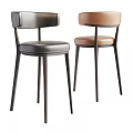 Modern Leather Bar Stools With Black Brown Seats And Sleek Metal Legs Design