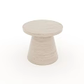 Light Colored Wooden Stool Featuring Round Top And Conical Base Design 3d model