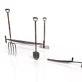 Heavy Duty Garden Industrial Equipment Including Fork Shovel Rake and Metal Tools
