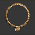 Elegant Gold Fashion Ring With Twisted Rope Texture And Intricate Decorative Top