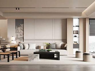 New Chinese Living Room 3d model