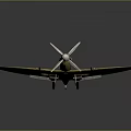 Vintage Fighter Plane Model With Camouflage Paint Propeller And Detailed Wing Design