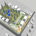 Modern Aerial View of Peking University Resources Yichang Project 3d model