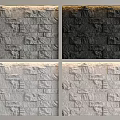 Different Stone Texture Wall Designs In Gray Black And Beige Tones 3d model