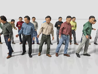 Asian Old Man Yellow Old Man 3d model
