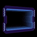 Modern Commercial Equipment With Blue Glowing Frame Internal Grid Structure And Industrial Design