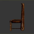 Wooden Accent Chair With Vintage Design Curved Backrest And Reddish Brown Wood Finish