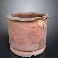 Traditional Clay Pot Sculpture With Vintage Design And Textured Surface Details