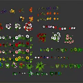 Colorful Assortment of Flowers and Green Plants with Red Yellow Pink and White Blooms