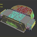 Gray 3D Mechanical Component Model Featuring Structural Lines and Equipment Casing Design