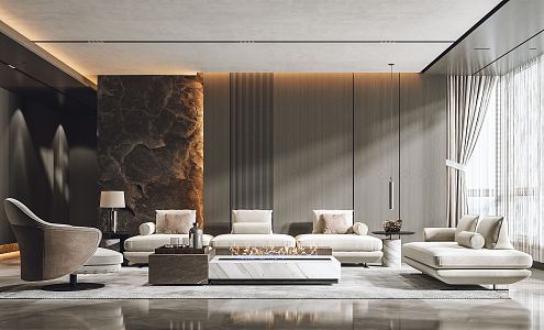 Modern Minotti living room 3d model