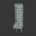 Cylindrical Metal Industrial Storage Tank With Layered Structure Side Opening And Base Supports