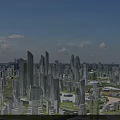 Aerial Planning of Modern Urban City With Skyscrapers and Architectural Design