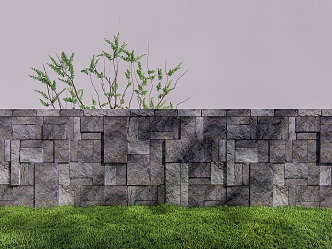 Modern garden courtyard landscape wall rubble stone broken landscape stone whole stone 3d model