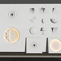 Modern Wall Lamp Designs With Circular Patterns And Illuminated Surfaces 3d model