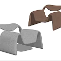 Modern Curved Design Leisure Chairs in Gray and Brown for Stylish Home Decor