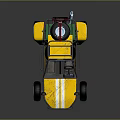 Off Road Terrain With Yellow Buggy Vehicle Large Tires And Open Structure