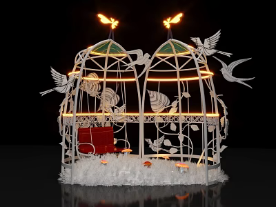 Modern Meichen Birdcage Meichen Show 3d model