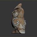 Owl grimace owl long-eared owl wulin owl monkey face owl carved owl 3d model