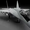 Gray Fighter Jet Model With Cockpit Wings Missiles And Detailed Design