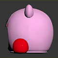 Pink Round Cartoon Pet Bed With Ears Red Feet And Open Mouth Design