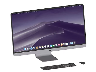 Modern Stylish Desktop Computer Setup With Sleek Monitor Keyboard And Mouse 3d model