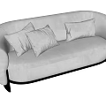 Light Colored Two Seater Sofa With Soft Cushions And Modern Design 3d model