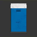Blue Portable Toilet Unit With White Roof Gray Door And Metal Lock
