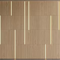 Wooden Wall Paneling With Integrated Lighting 3d model