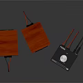 High Quality Red Wooden Audio Speakers System With Amplifier And Control Knob