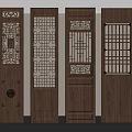Traditional Chinese Wooden Doors With Intricate Carved Patterns And Lattice Designs