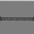 Chinese style low railing wooden railing 3d model