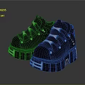 Stylish Black Chunky Platform Shoes With Metallic Details And Thick Soles