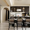 Elegant Modern Living And Dining Room Interior With Chandelier Coffee Table And TV Wall