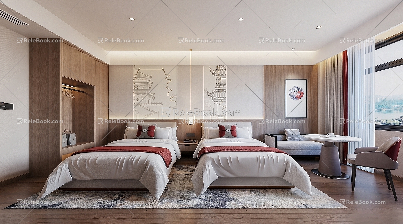 Modern Hotel Room Hotel Big Bed Room Hotel Suite Hotel Standard Room Double Room Hotel Double Room 3d model