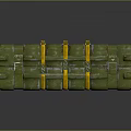 Green Military Style Storage Crate With Yellow Straps And Rustic Finish
