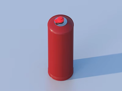 Durable Red Cylindrical Industrial Equipment Container With Top Button Design 3d model