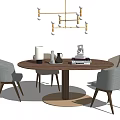 Modern Minotti Dining Table and Chair Combination 3d model