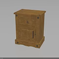 Wooden Nightstand Furniture With Single Drawer And Cabinet Door Design