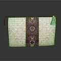 Ethnic Woven Clutch Bag With Intricate Embroidered Patterns And Tassel