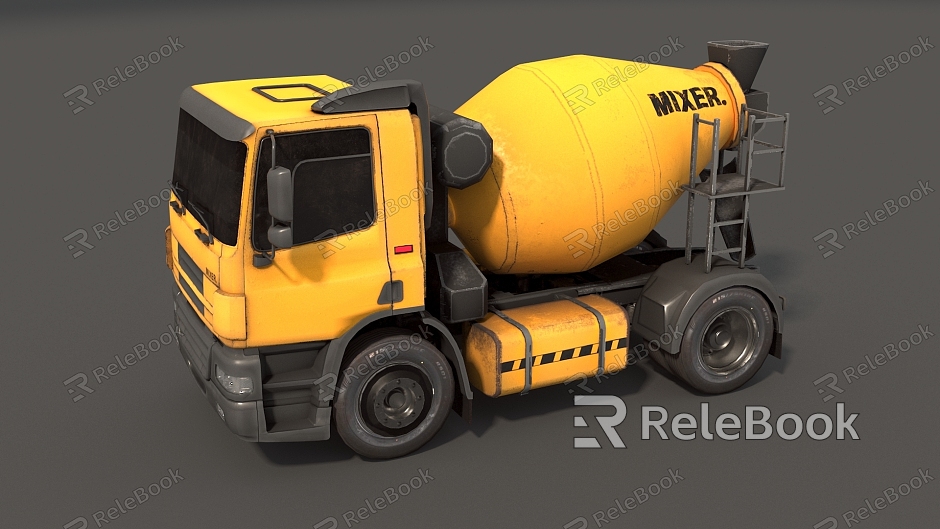 Mixer truck cement truck cement mixer truck concrete mixer truck mechanical truck cement tanker truck construction vehicle super realistic high precision video grade model