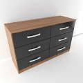Modern Entryway Console Cabinet With Black Storage Drawers And Silver Handles