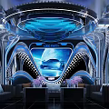 Modern KTV Lounge Interior Design With Colorful Lighting Comfortable Sofa And Digital Screen